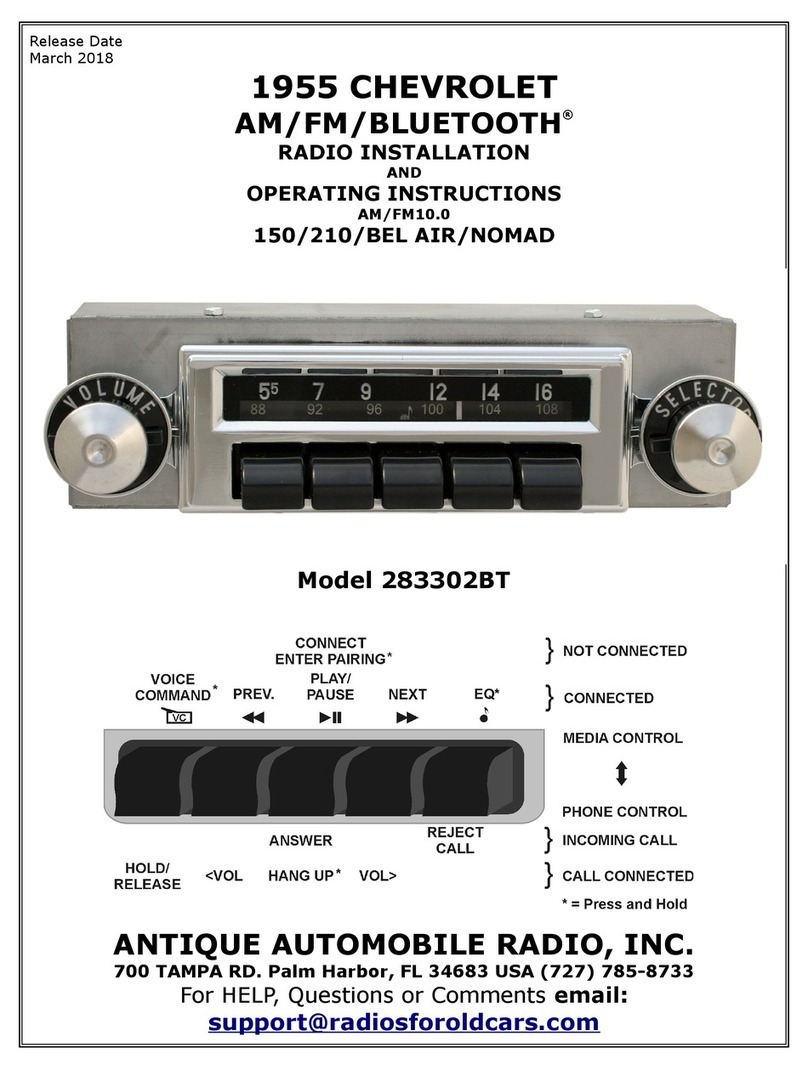 Antique Automobile Radio 283302BT User manual