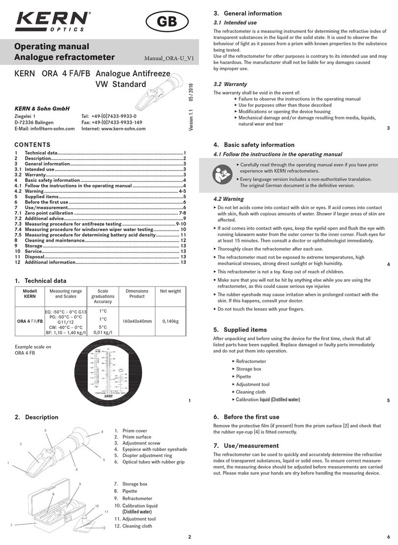 KERN Optics ORA 4 FA operating manual