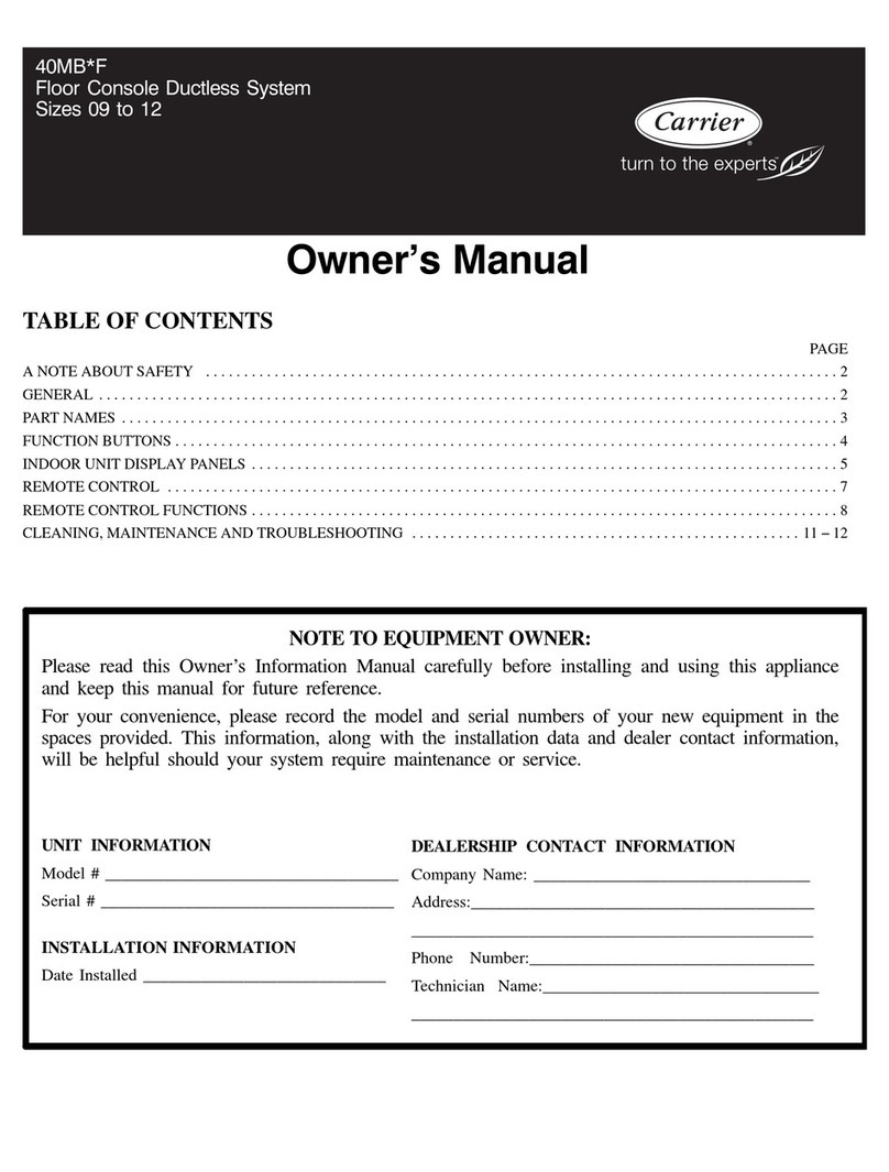 Carrier 40MBF Series User manual