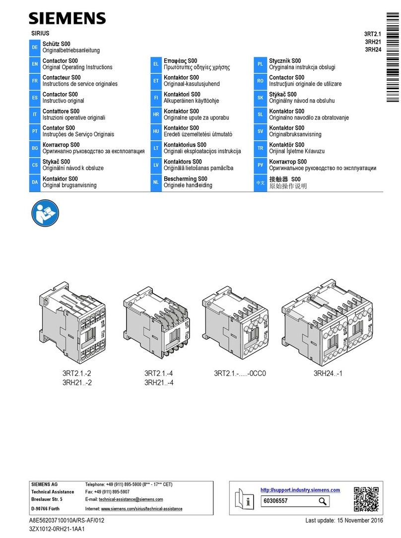 Siemens SIRIUS 3RT2.1 2 Series User manual