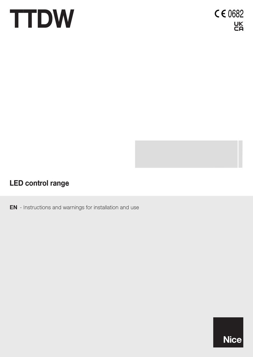 Nice TTDW Instructions and warnings for installation and use