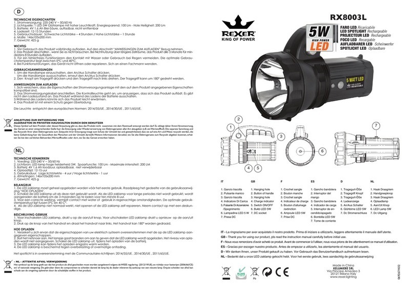 Rexel RX8003L quick start guide