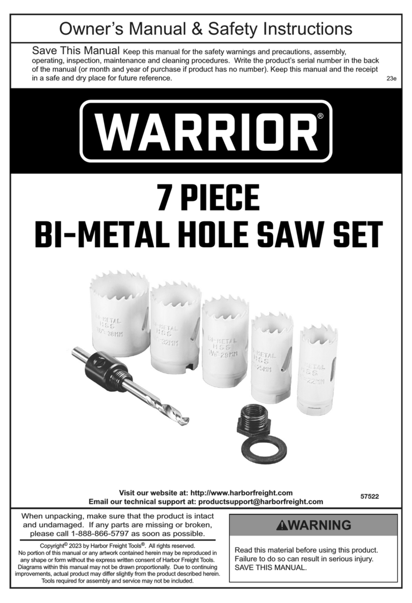 WARRIOR 57522 Owner's manual & safety instructions