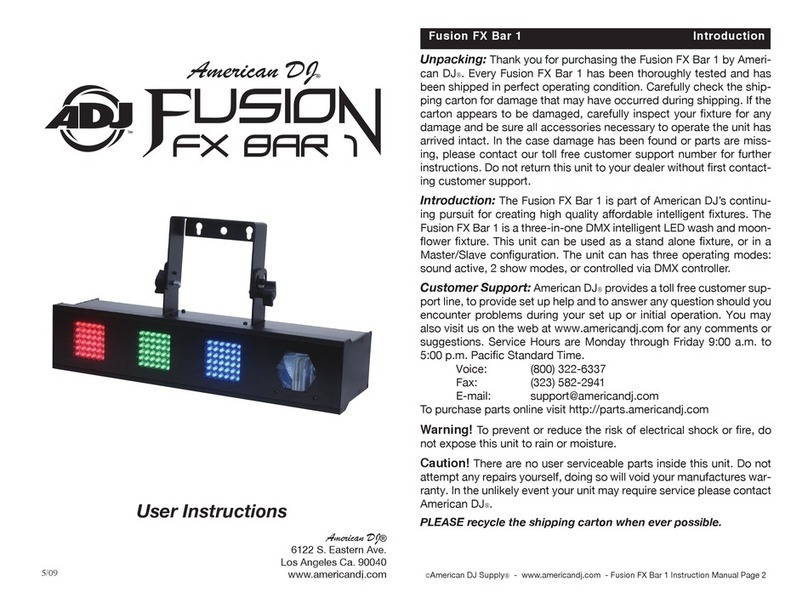 ADJ American DJ FUSION FX BAR 1 User manual ADJ American DJ FUSION FX BAR 1 User manual