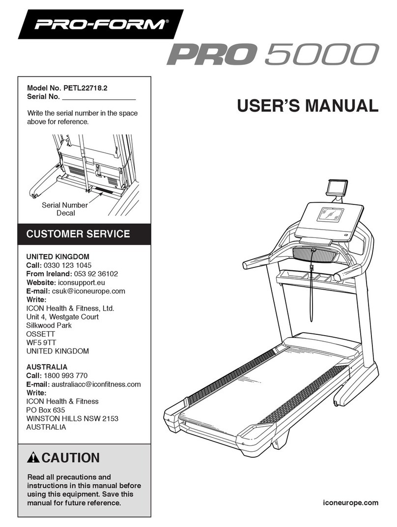Pro-Form PRO 5000 User manual Pro-Form PRO 5000 User manual