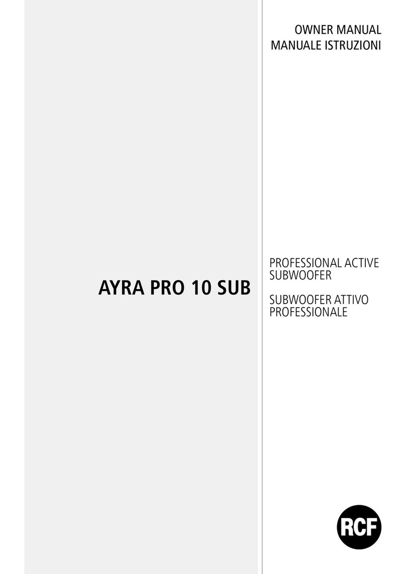 RCF AYRA PRO 10 SUB User manual RCF AYRA PRO 10 SUB User manual