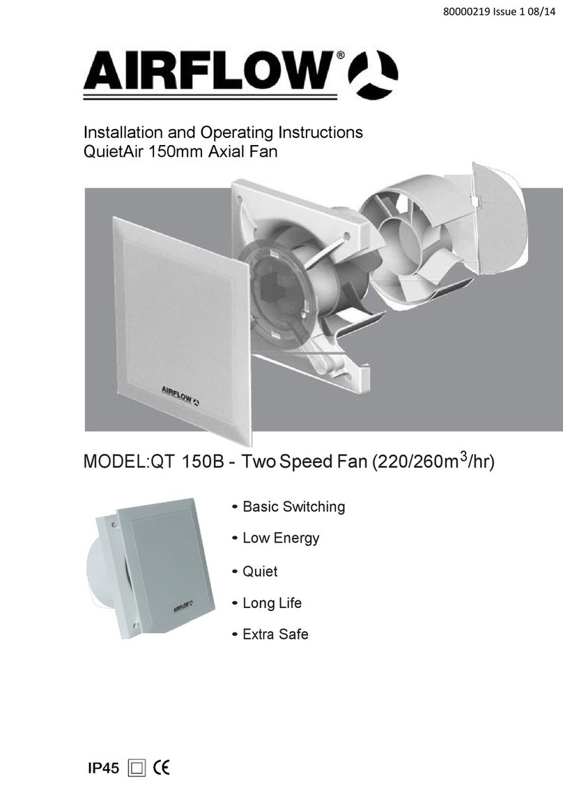 Airflow QuietAir QT 150B Installation and operating instructions