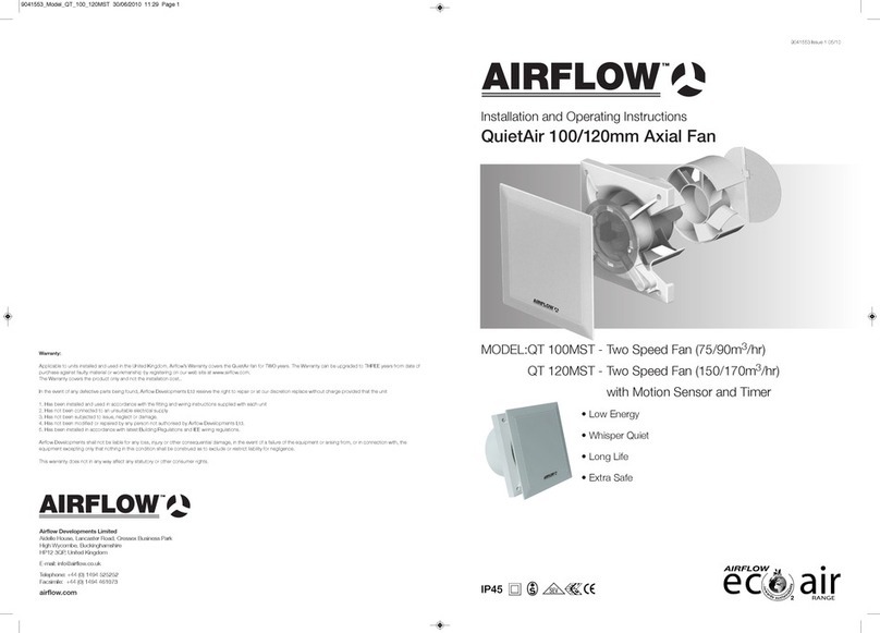 Airflow QuietAir QT 100MST User manual