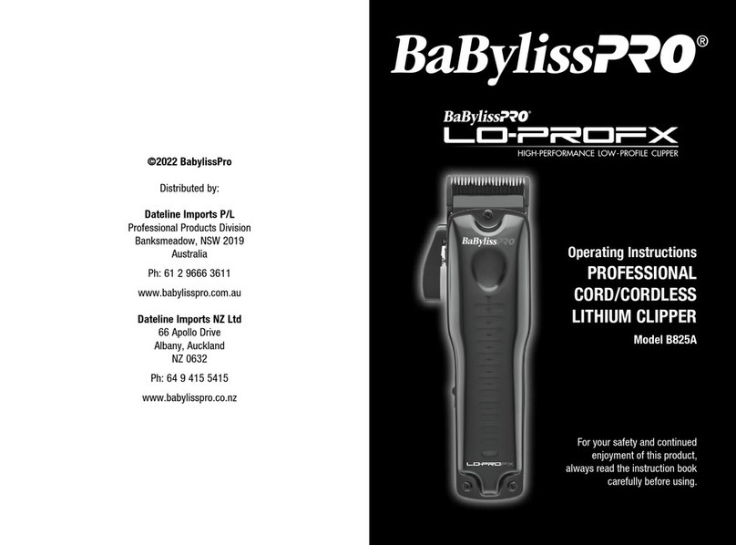 BaByliss PRO LoPROFX B825A operating instructions