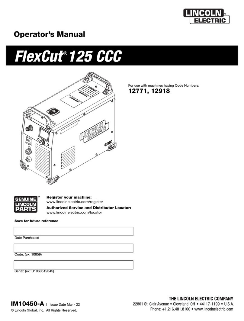 Lincoln Electric FlexCut 125 CCC Operator's manual