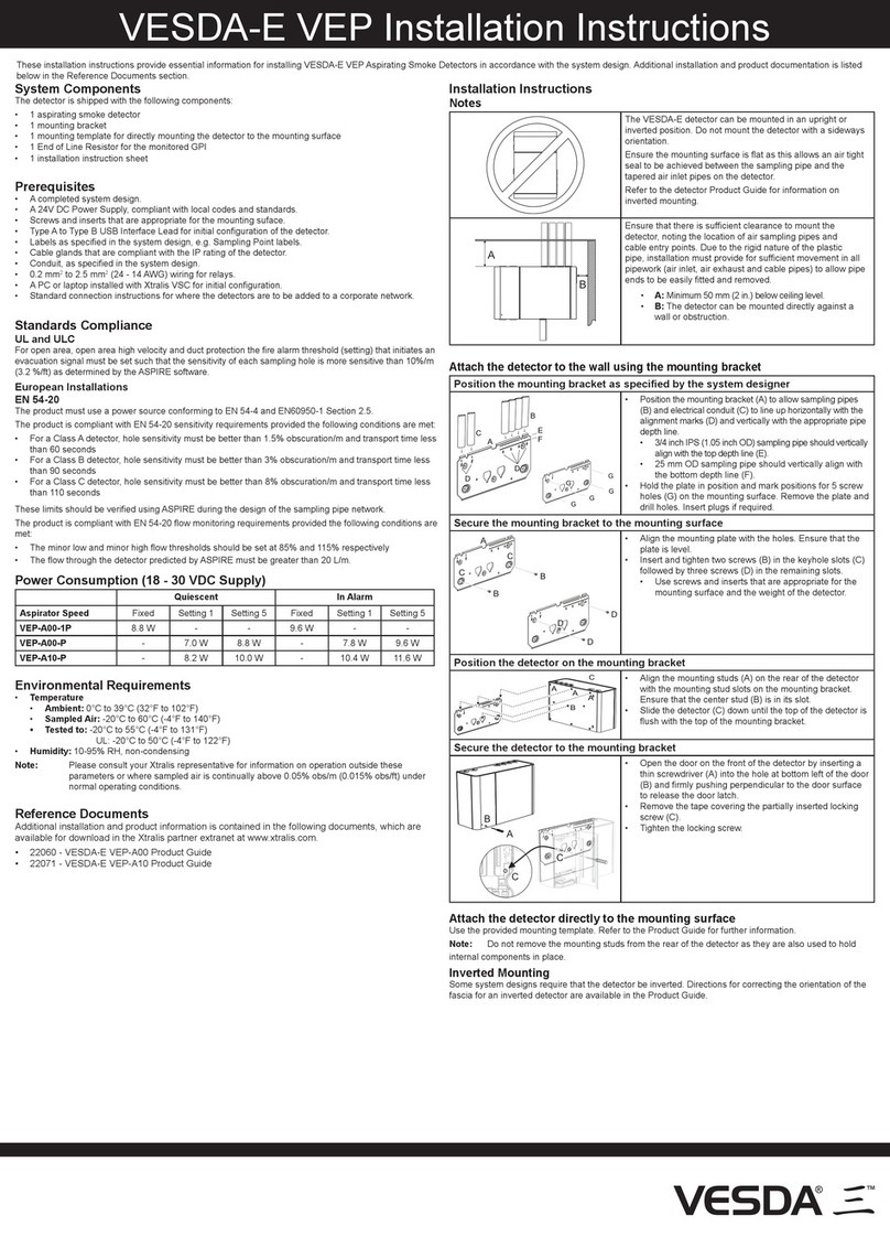 VESDA VESDA-E VEP-A00-1P installation instructions
