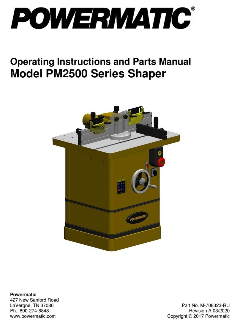 Powermatic PM2500 Series Operating instructions and parts manual Powermatic PM2500 Series Operating instructions and parts manual