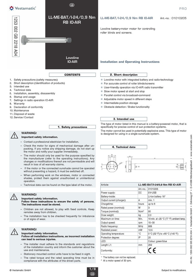 Vestamatic LL-ME-BAT/I-24/0,9 Nm RB IO-AIR Installation and operating instructions Vestamatic LL-ME-BAT/I-24/0,9 Nm RB IO-AIR Installation and operating instructions