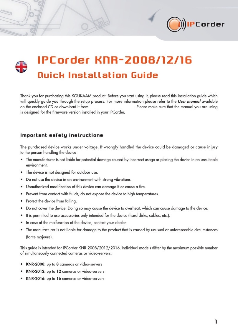 Koukaam IPCorder KNR-2008 Quick installation guide