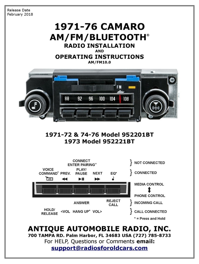 Antique Automobile Radio 952201BT operating instructions Antique Automobile Radio 952201BT operating instructions