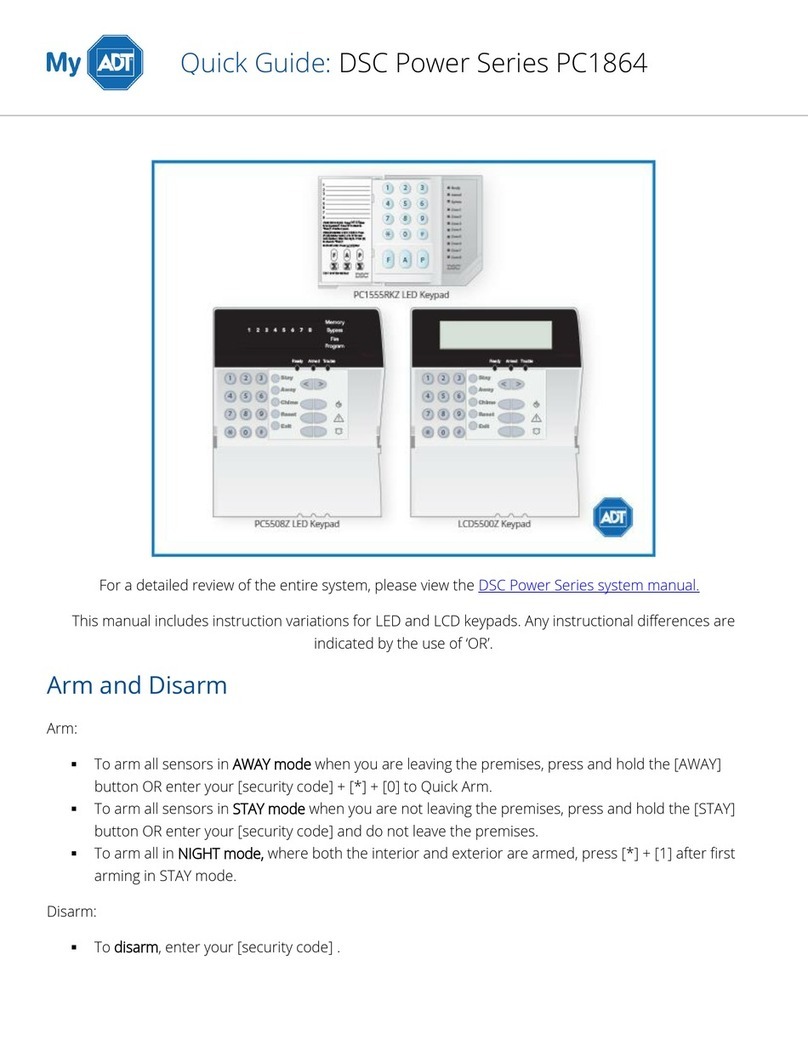 My ADT DSC Power PC1864 User manual