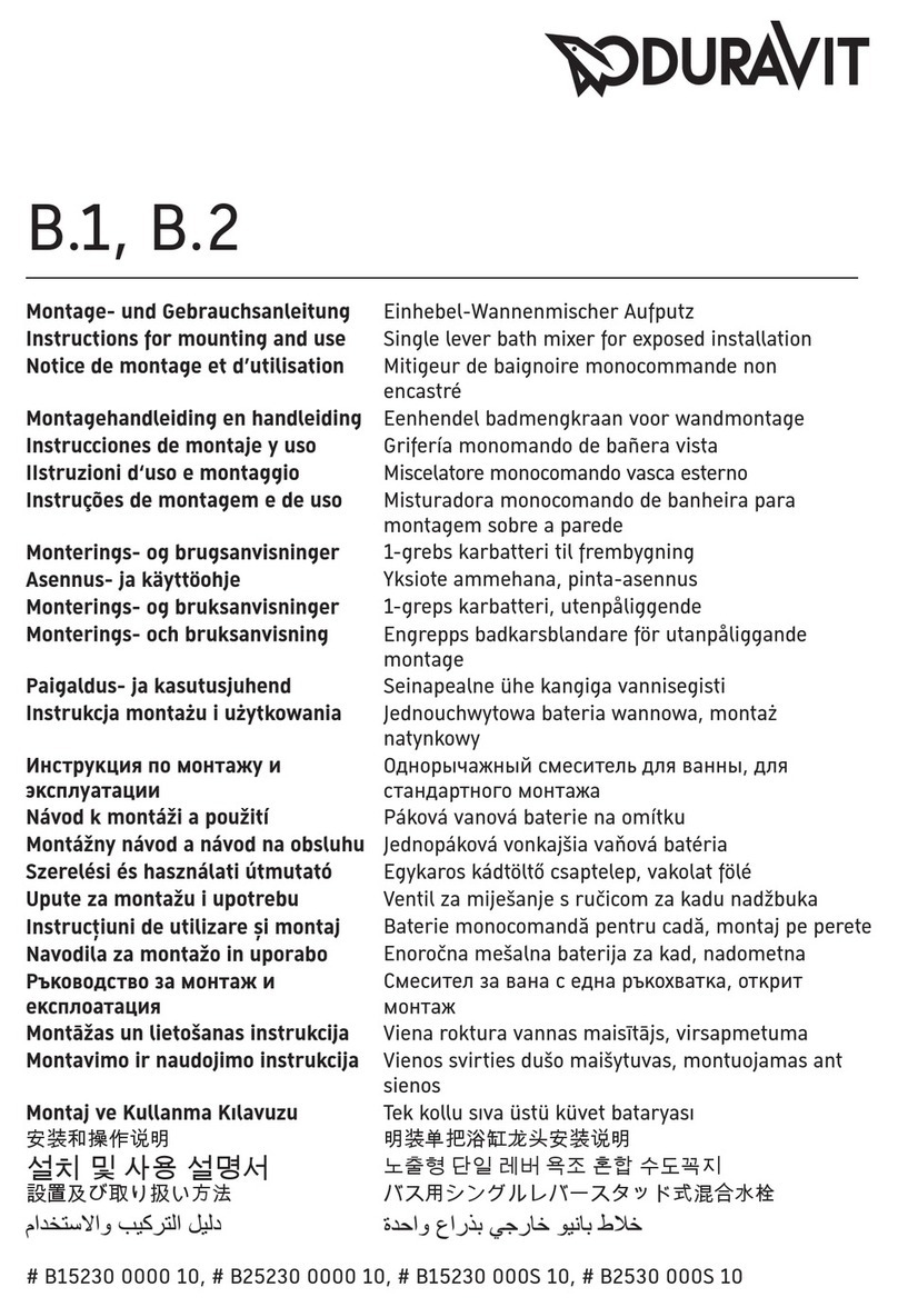 DURAVIT B.2 B25230 0000 10 Instructions for mounting and use