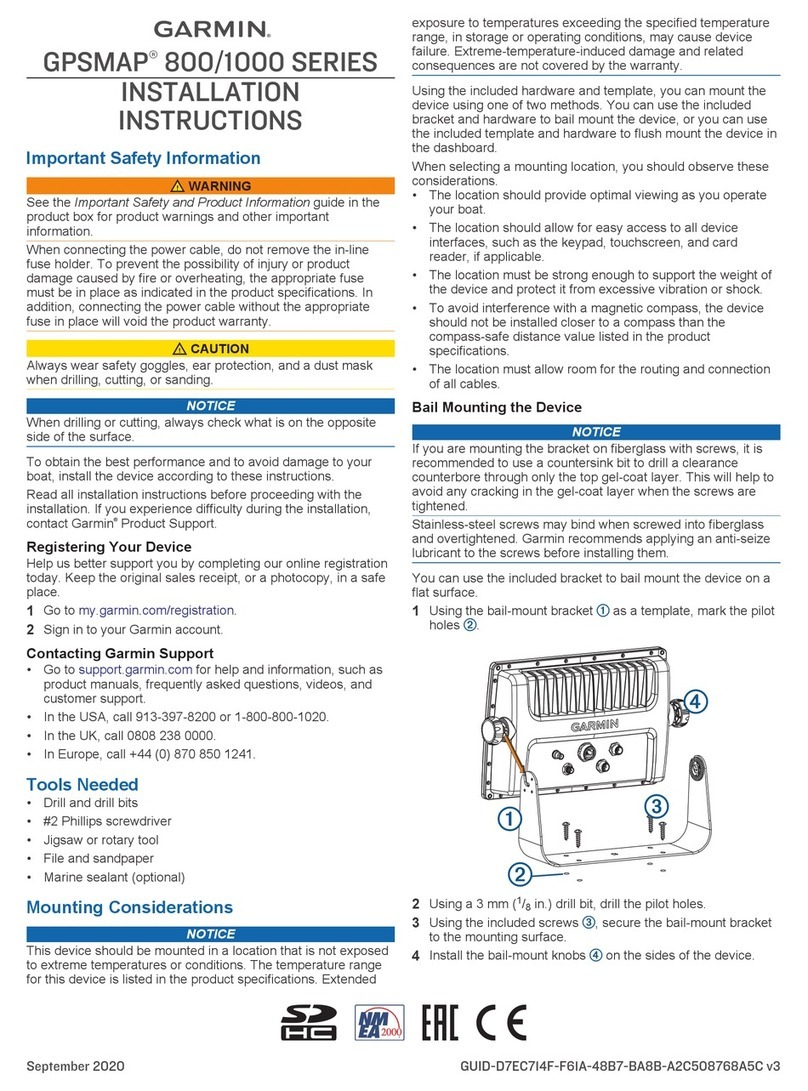 Garmin GPSMAP 800 Series installation instructions