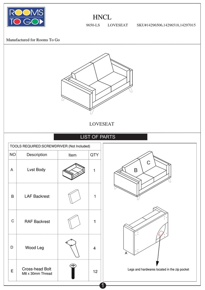ROOMS TO GO HNCL 9650-LS quick start guide