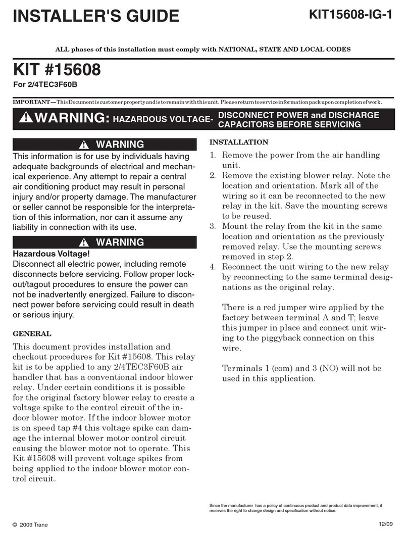 Trane 15608 Installer's guide