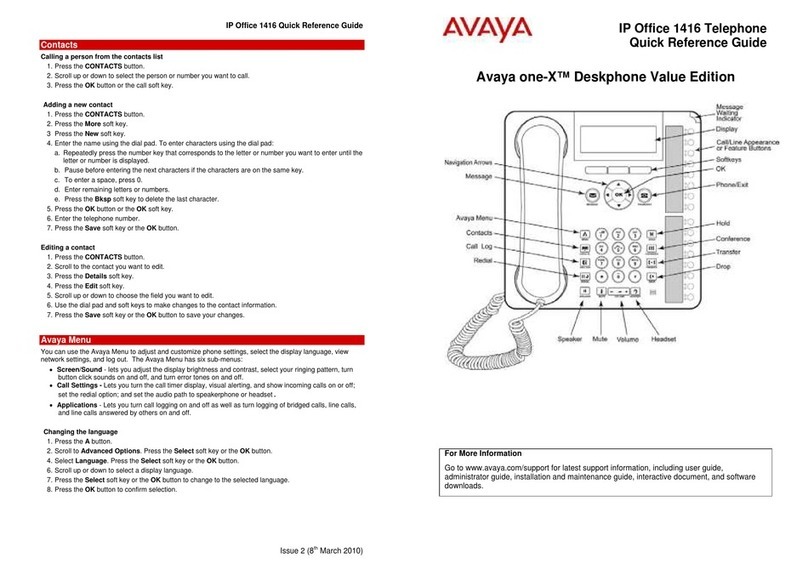 Avaya IP Office 1416 User manual Avaya IP Office 1416 User manual