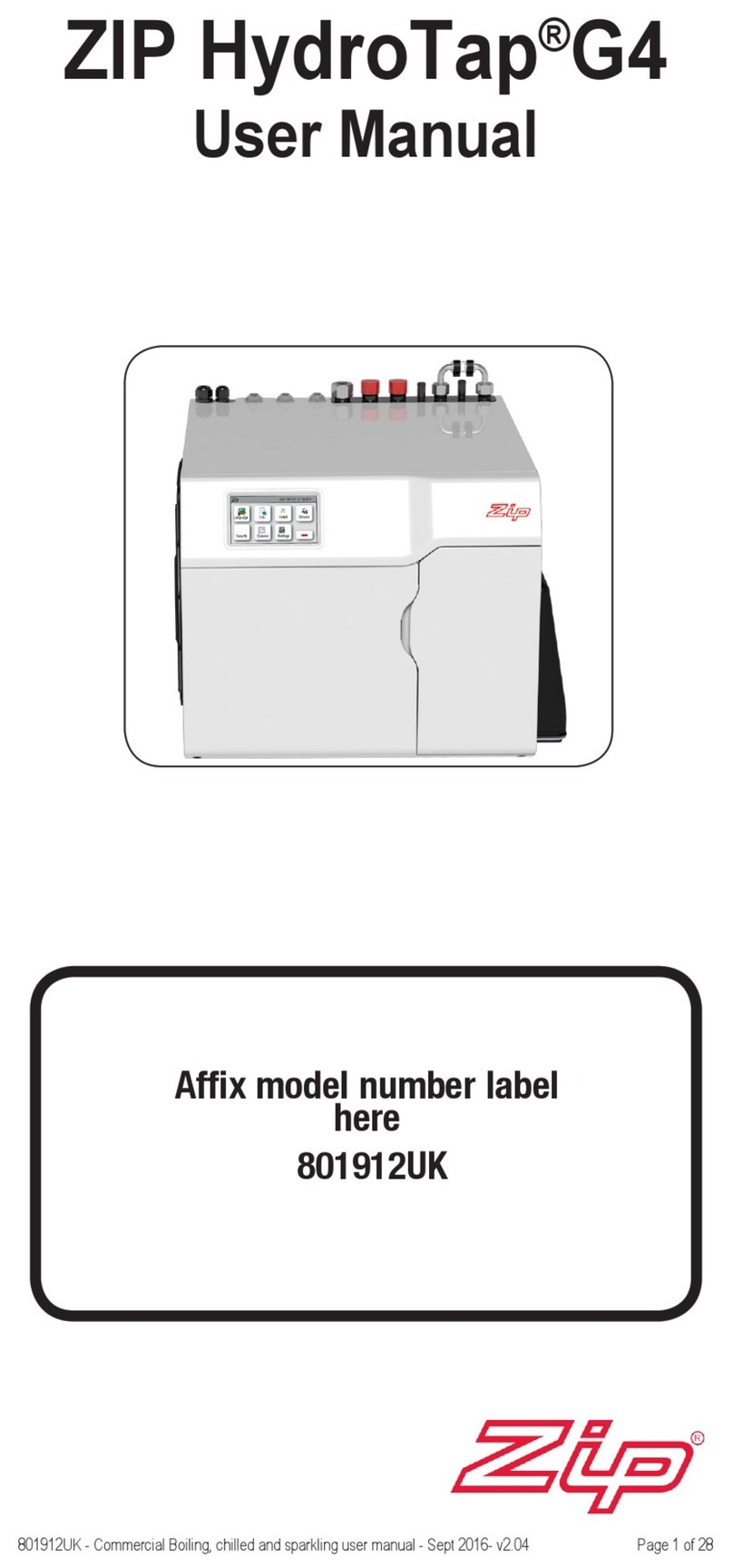 Zip 801912UK User manual