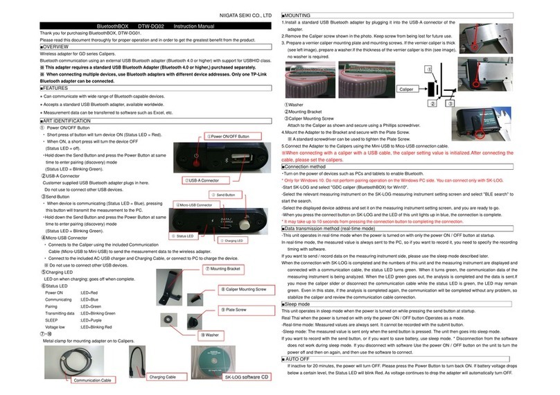 Niigata seiki DTW-DG02 instruction manual