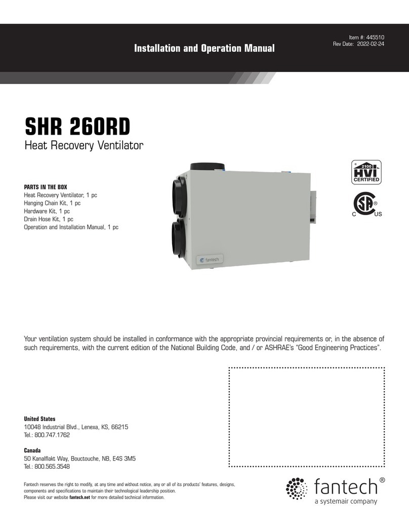 System air Fantech SHR 260RD User manual