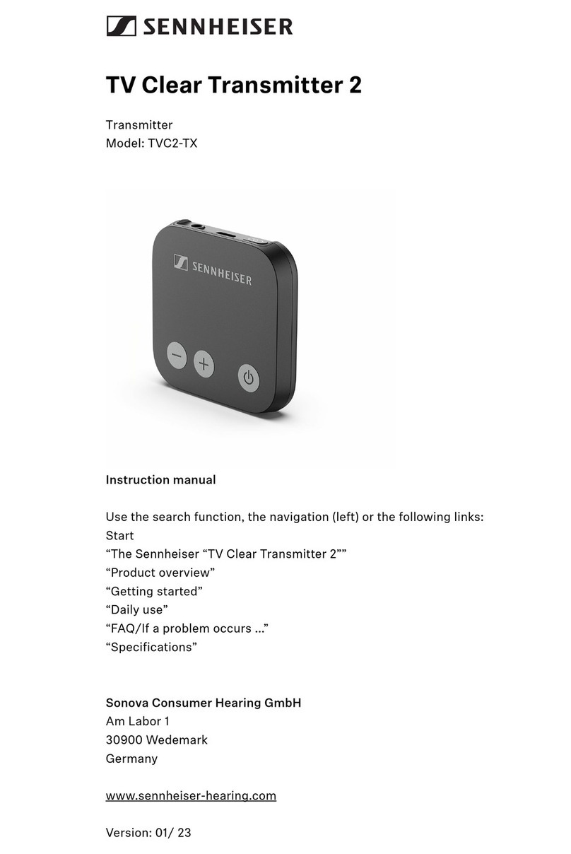 Sennheiser TV Clear Transmitter 2 User manual