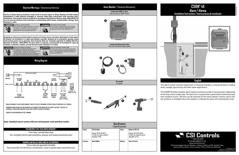 CSI Controls CSION 4X installation instructions