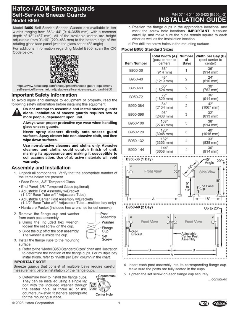 Hatco B950 User manual
