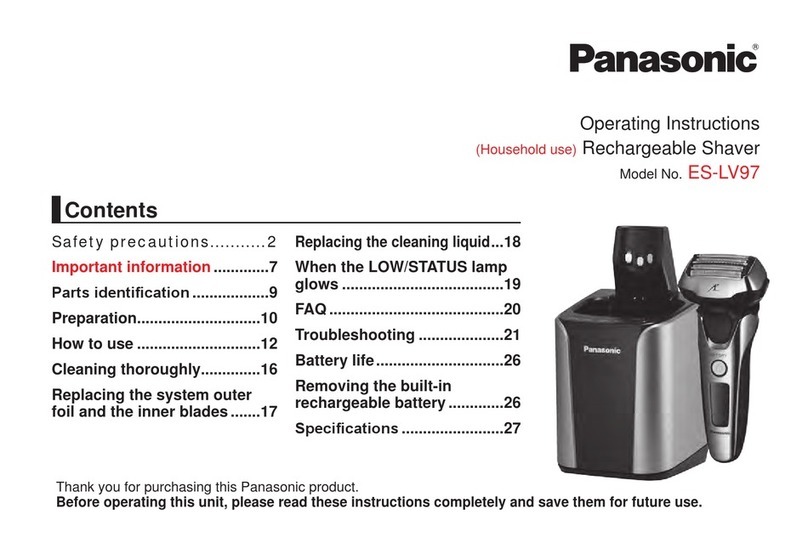 Panasonic ES-LV97 User manual