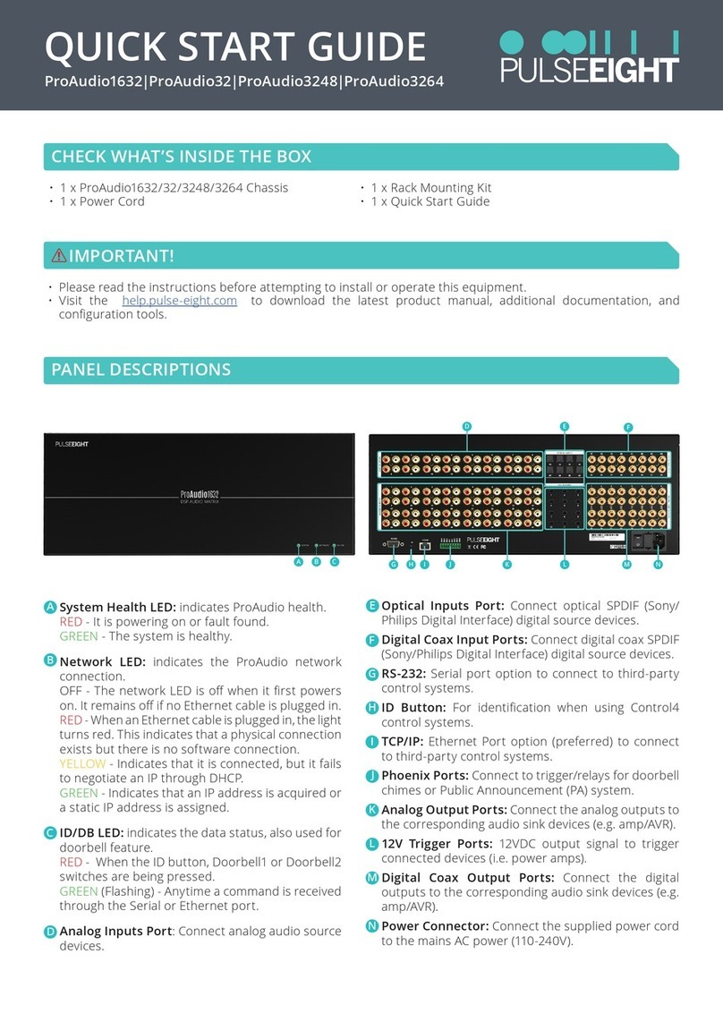 PULSEEIGHT ProAudio1632 quick start guide