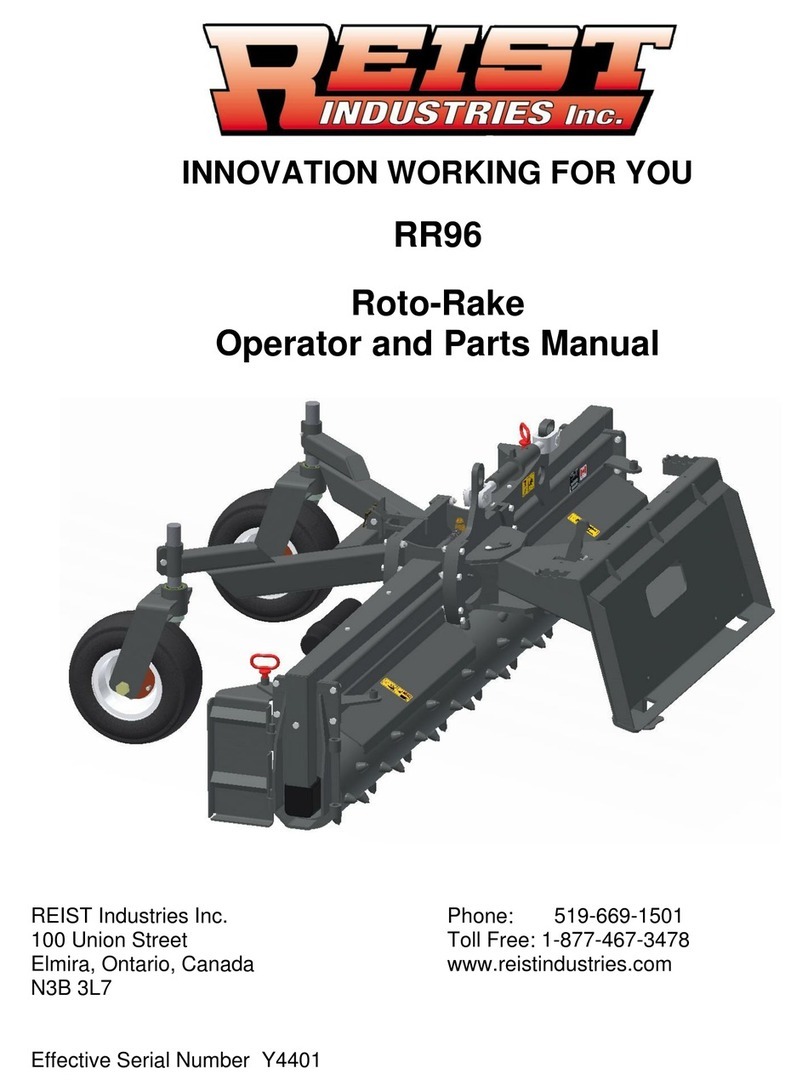 REIST INDUSTRIES Roto-Rake RR96 Operator and parts manual REIST INDUSTRIES Roto-Rake RR96 Operator and parts manual