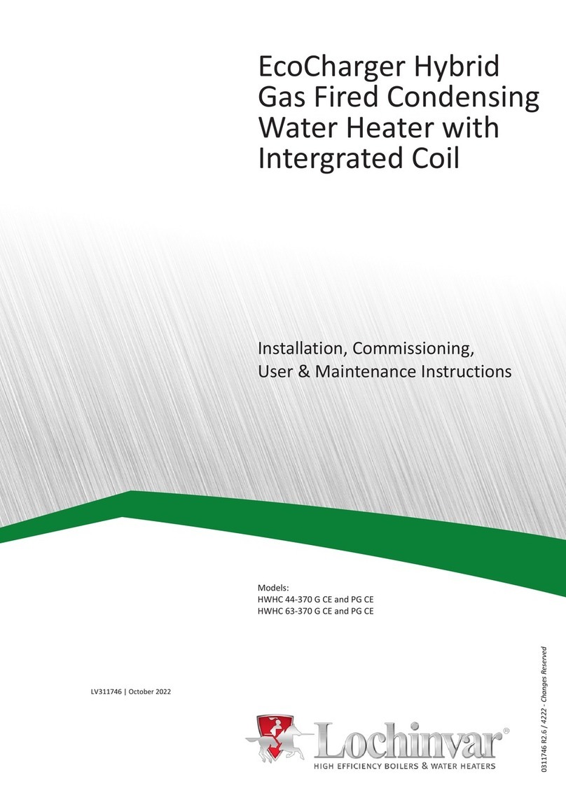 Lochinvar HWHC 44-370 G CE Installation, commissioning, user & maintenance instructions