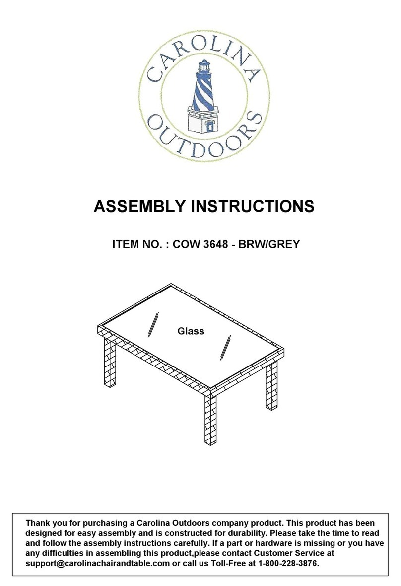 Carolina Outdoors 3648 COW Assembly instructions Carolina Outdoors 3648 COW Assembly instructions