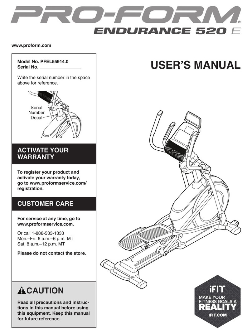 ICON Health & Fitness PRO-FORM ENDURANCE 520 E user manual ICON Health & Fitness PRO-FORM ENDURANCE 520 E user manual