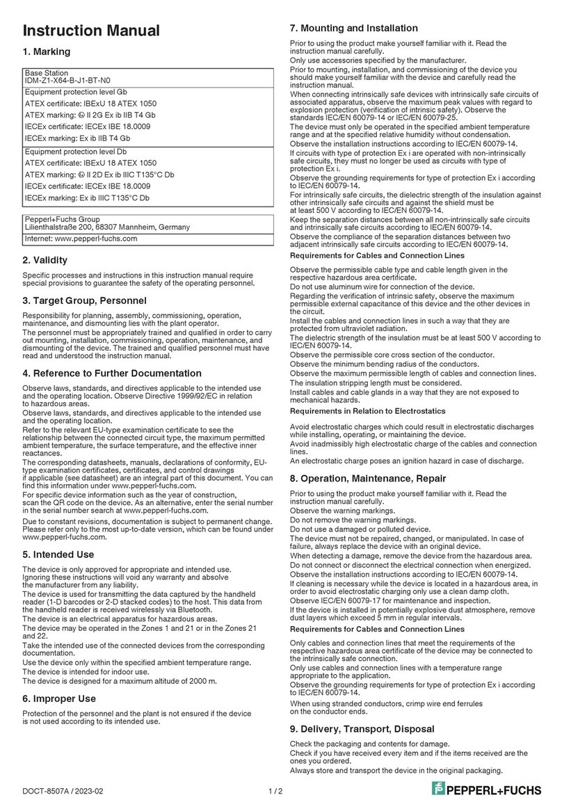 Pepperl+Fuchs IDM-Z1-X64-B-J1-BT-N0 User manual