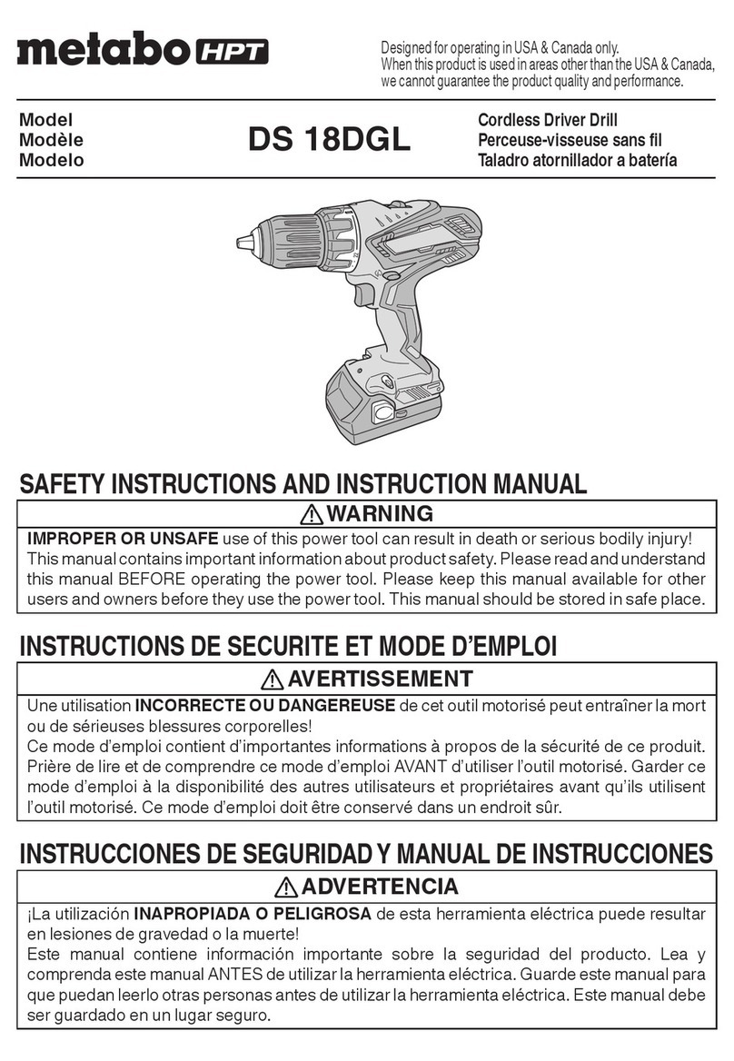Metabo HPT DS 18DGL Troubleshooting guide