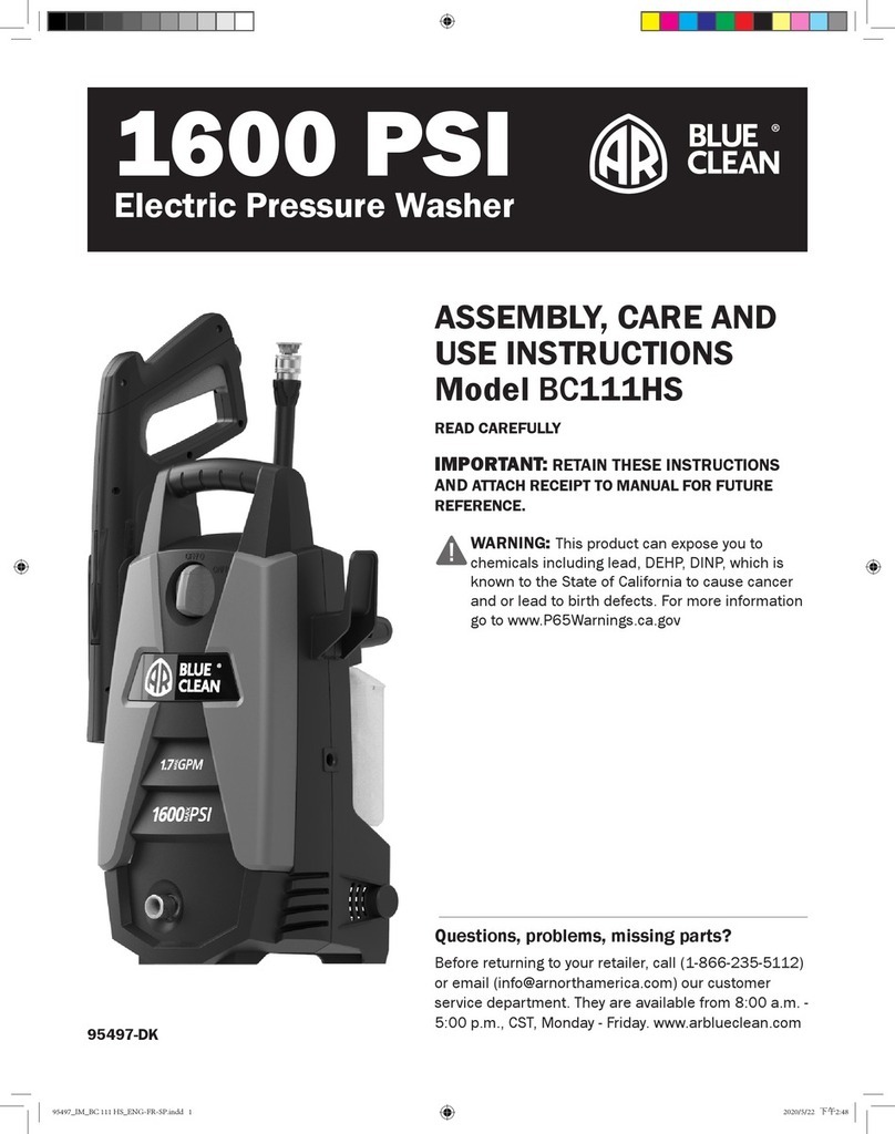 blueclean BC111HS Assembly, care and use instructions