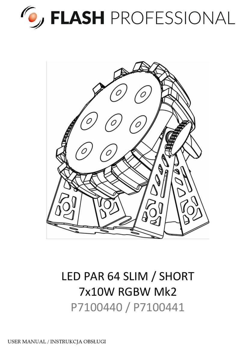 Flash professional LED PAR 64 SLIM 7x10W RGBW Mk2 user manual Flash professional LED PAR 64 SLIM 7x10W RGBW Mk2 user manual