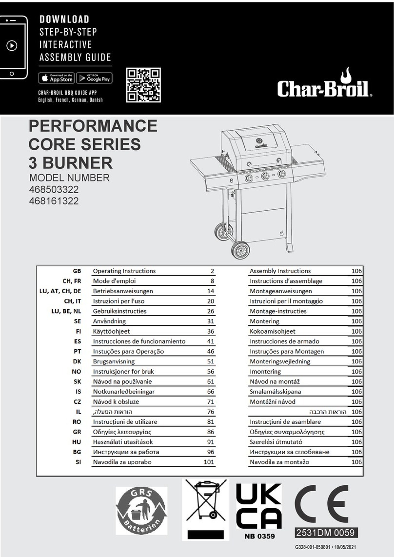 Char-Broil PERFORMANCE CORE 468503322 operating instructions