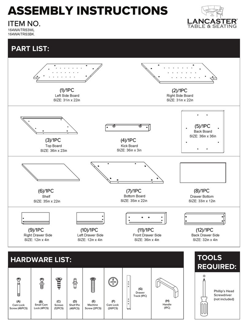 Lancaster 164WAITRS3WL Assembly instructions Lancaster 164WAITRS3WL Assembly instructions