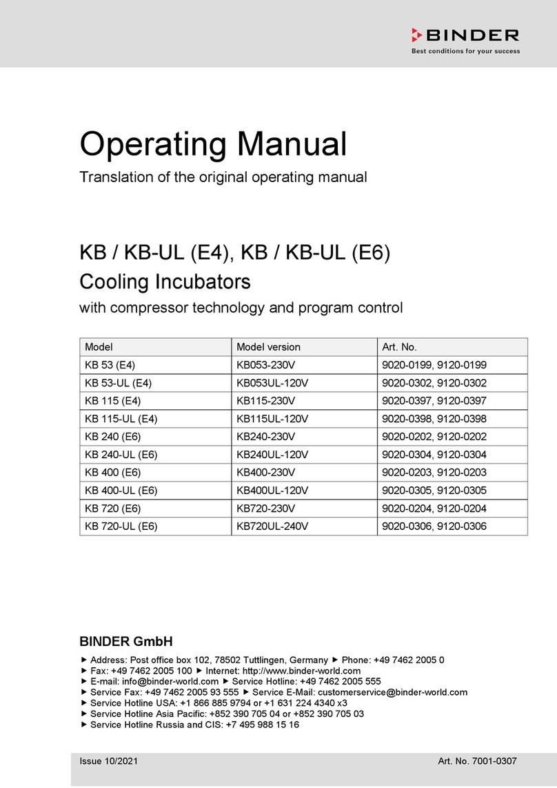 Binder KB operating manual