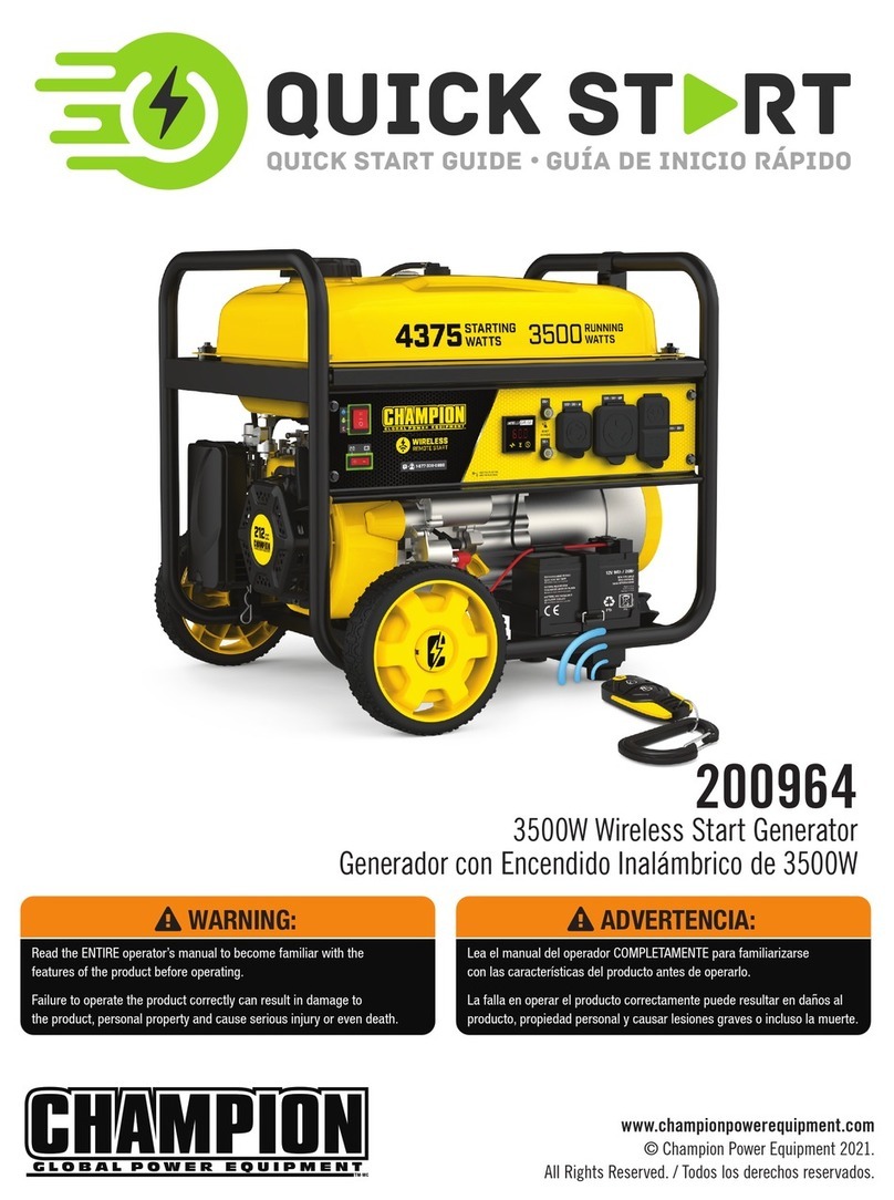 Champion 200964 quick start guide