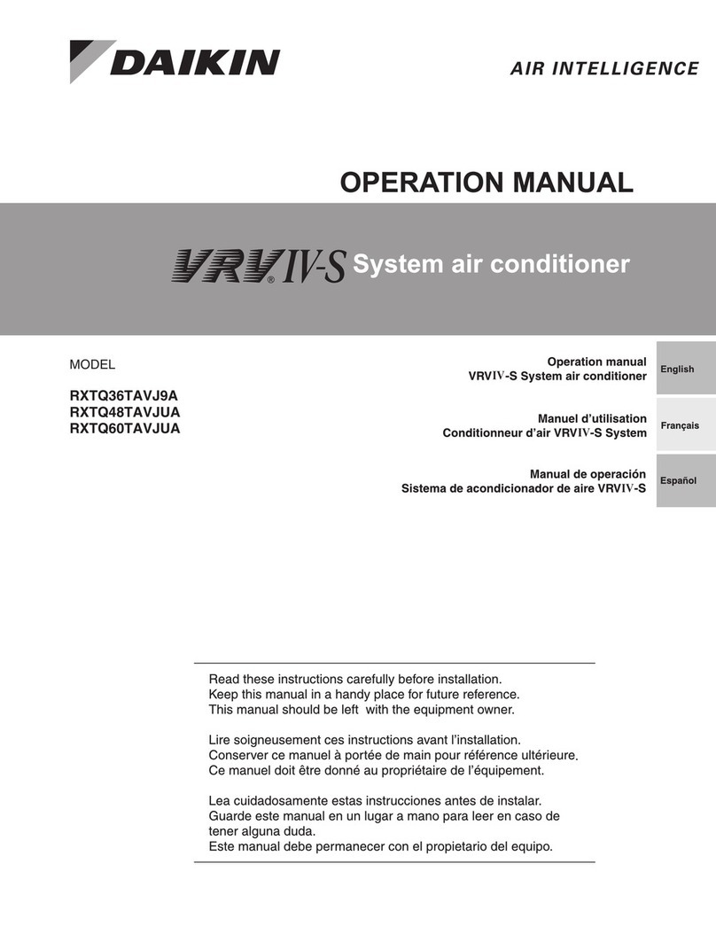 Daikin VRV IV-S RXTQ36TAVJ9A User manual