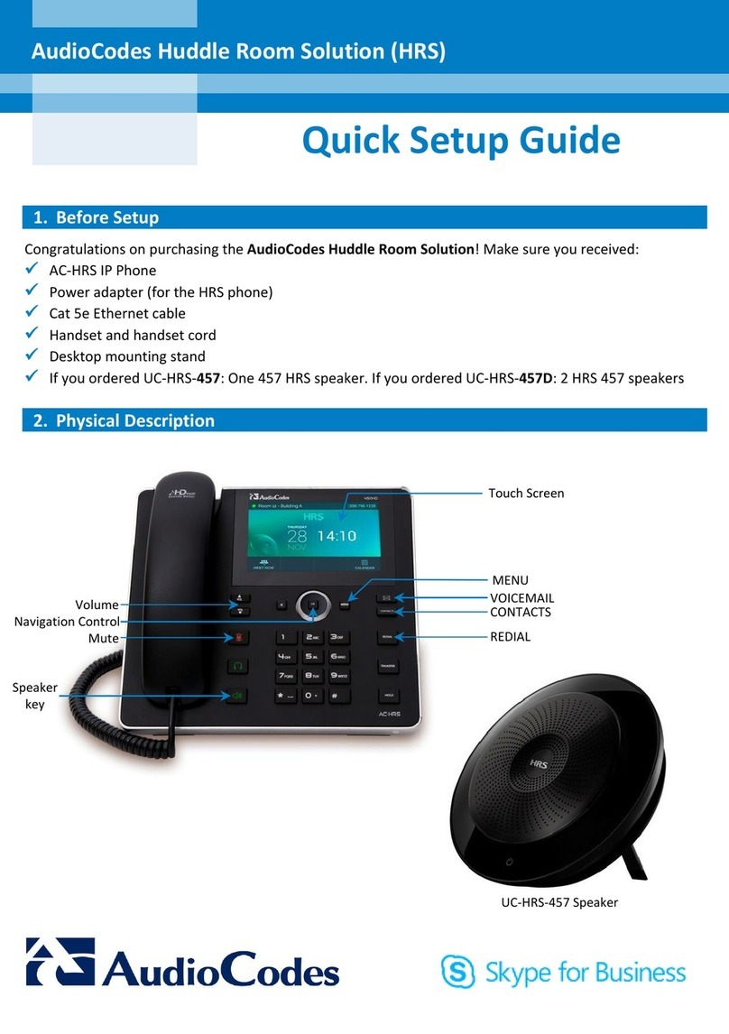 AudioCodes UC-HRS-457 Quick setup guide