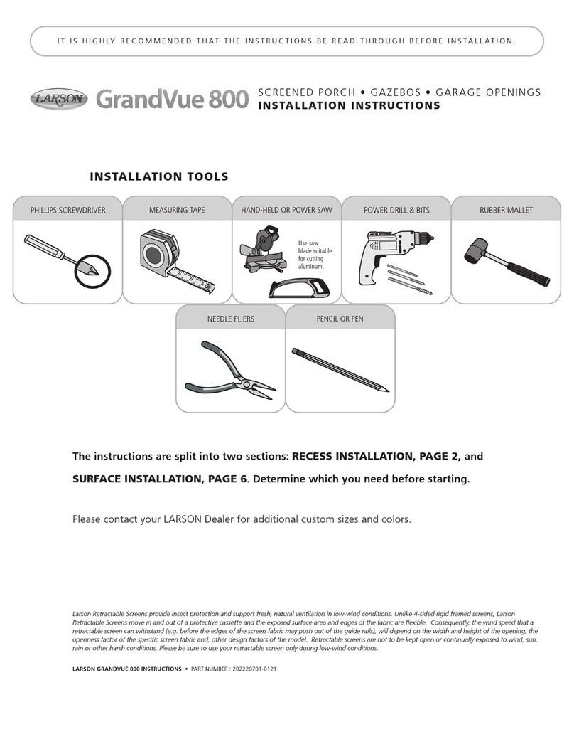 LARSON GrandVue 800 installation instructions