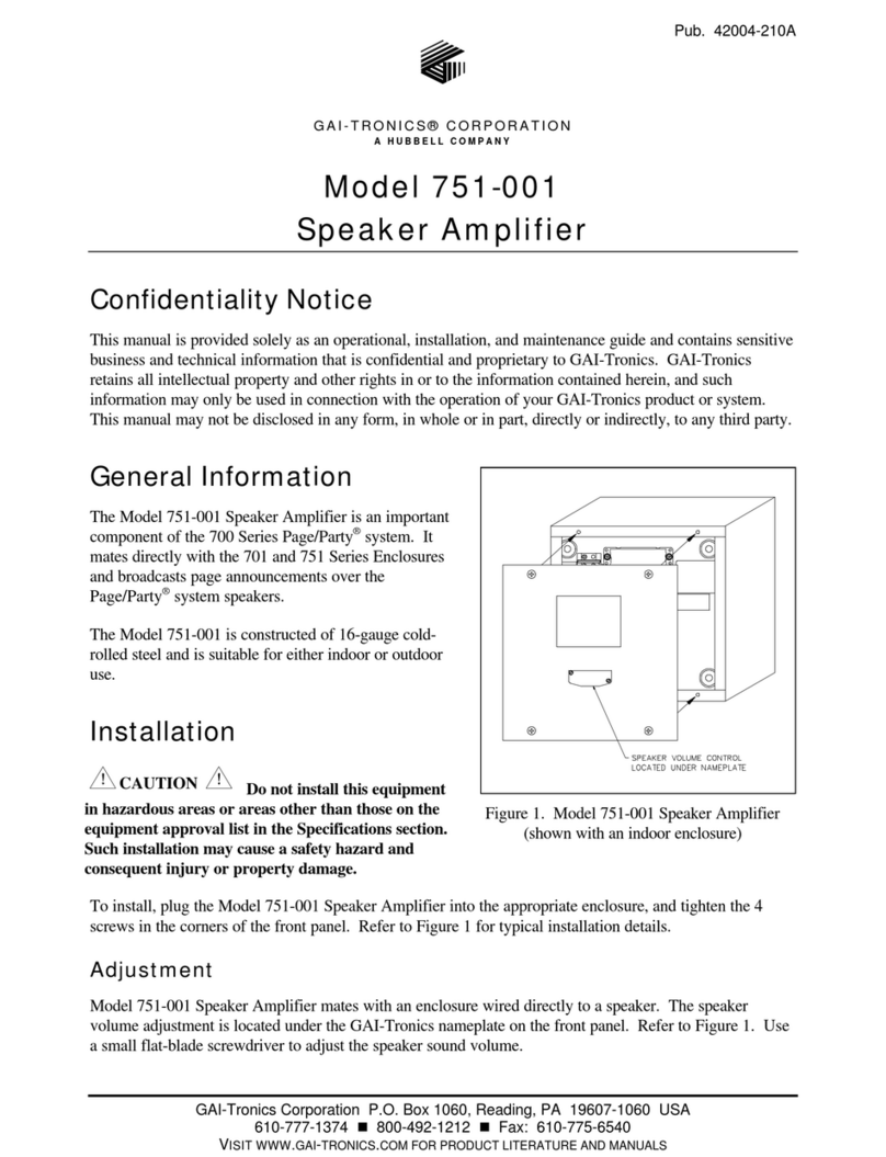 Hubbell GAI-Tronics 751-001 User manual
