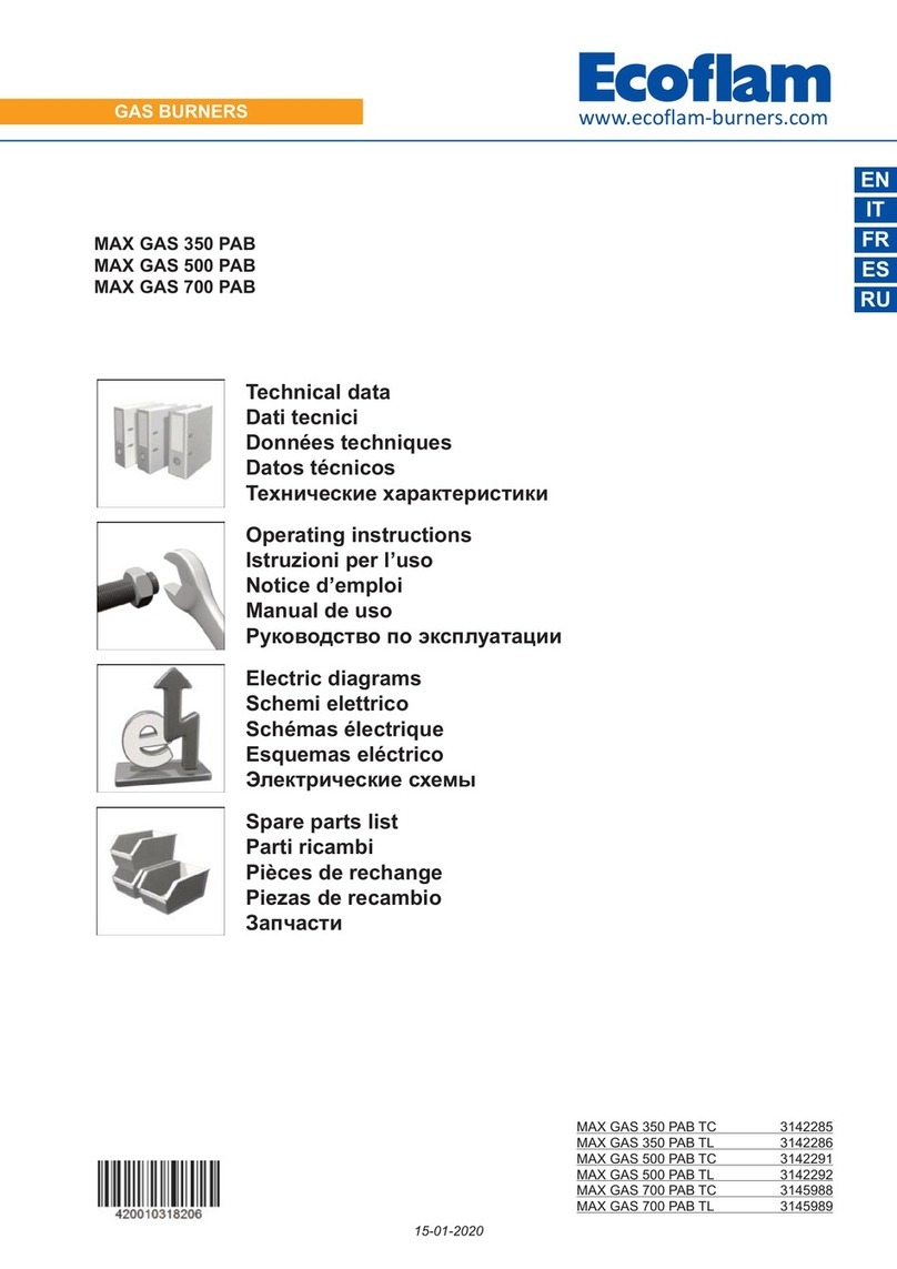 Ecoflam MAX GAS 350 PAB TC User manual Ecoflam MAX GAS 350 PAB TC User manual